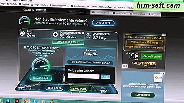 Speed ​​Test ADSL Telecom Olaszország